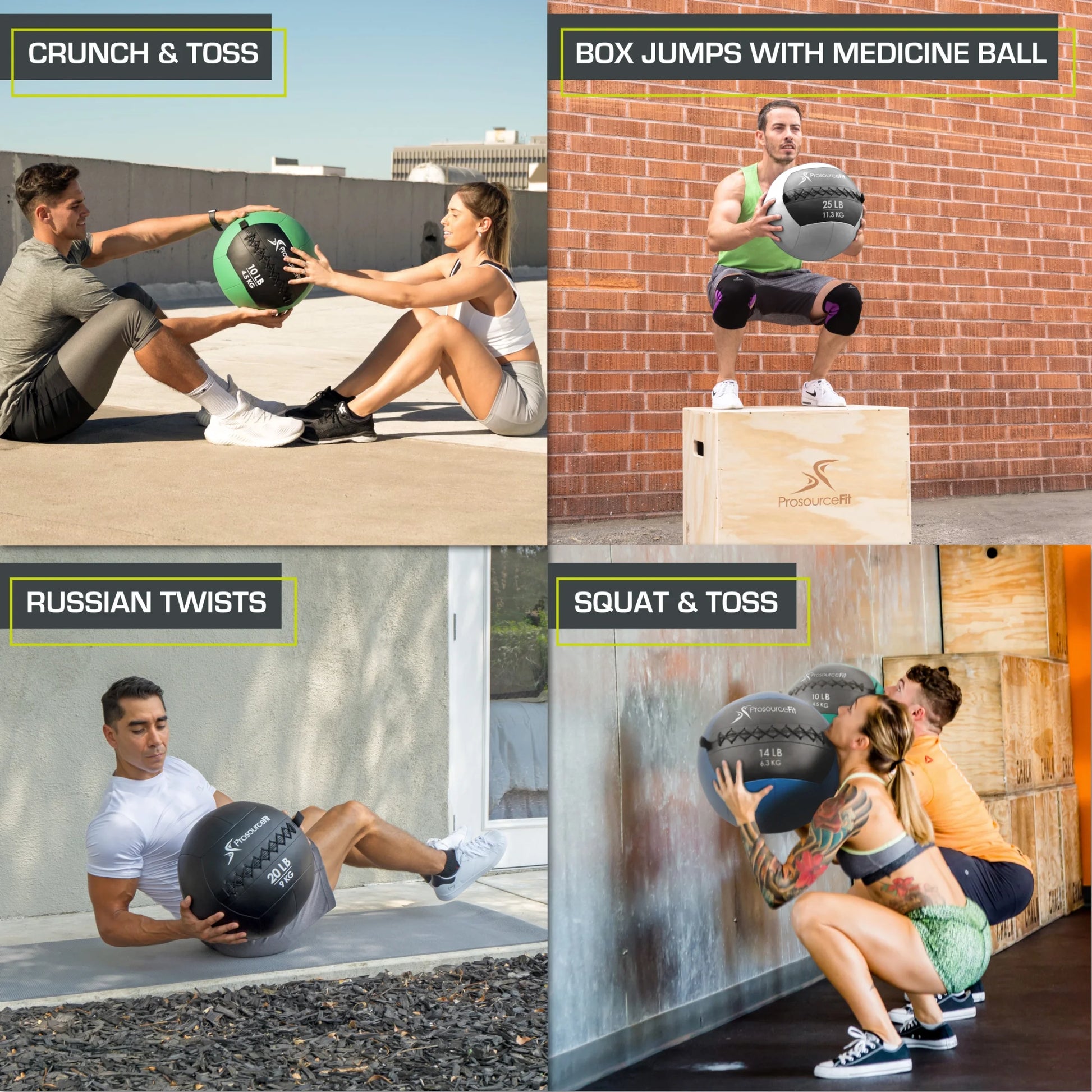 Soft Medicine Balls with Color-Coded Weights