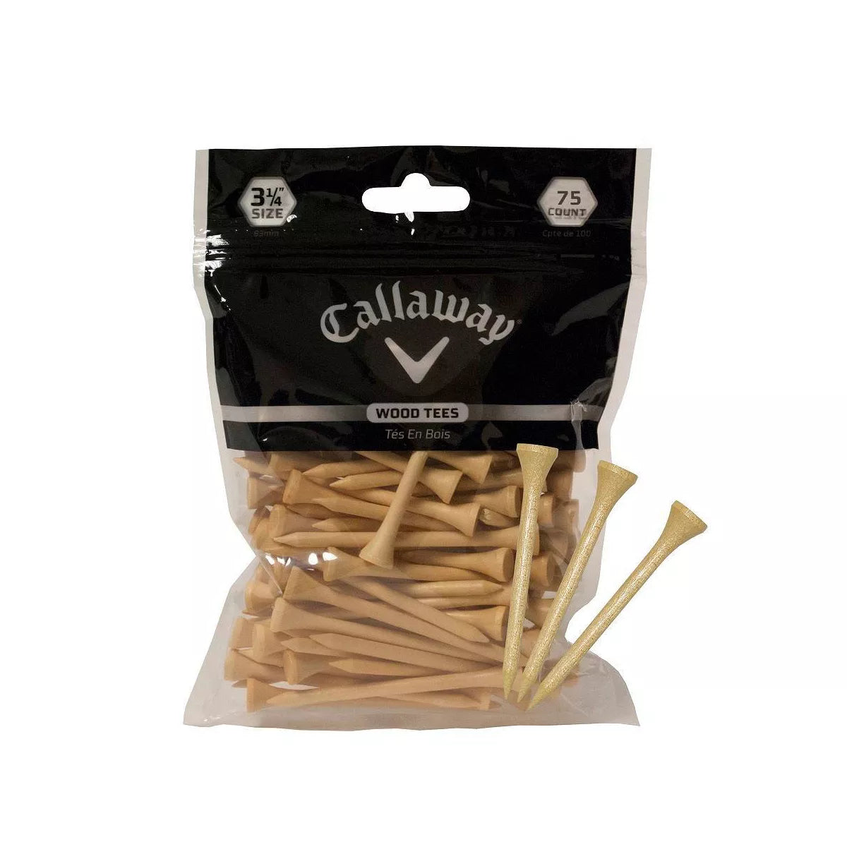 Callaway 3.25" Wood Golf Tees - Natural